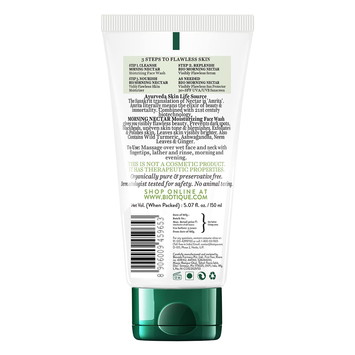Biotique Morning Nectar Moisturize & Nourish Face Wash 150ml