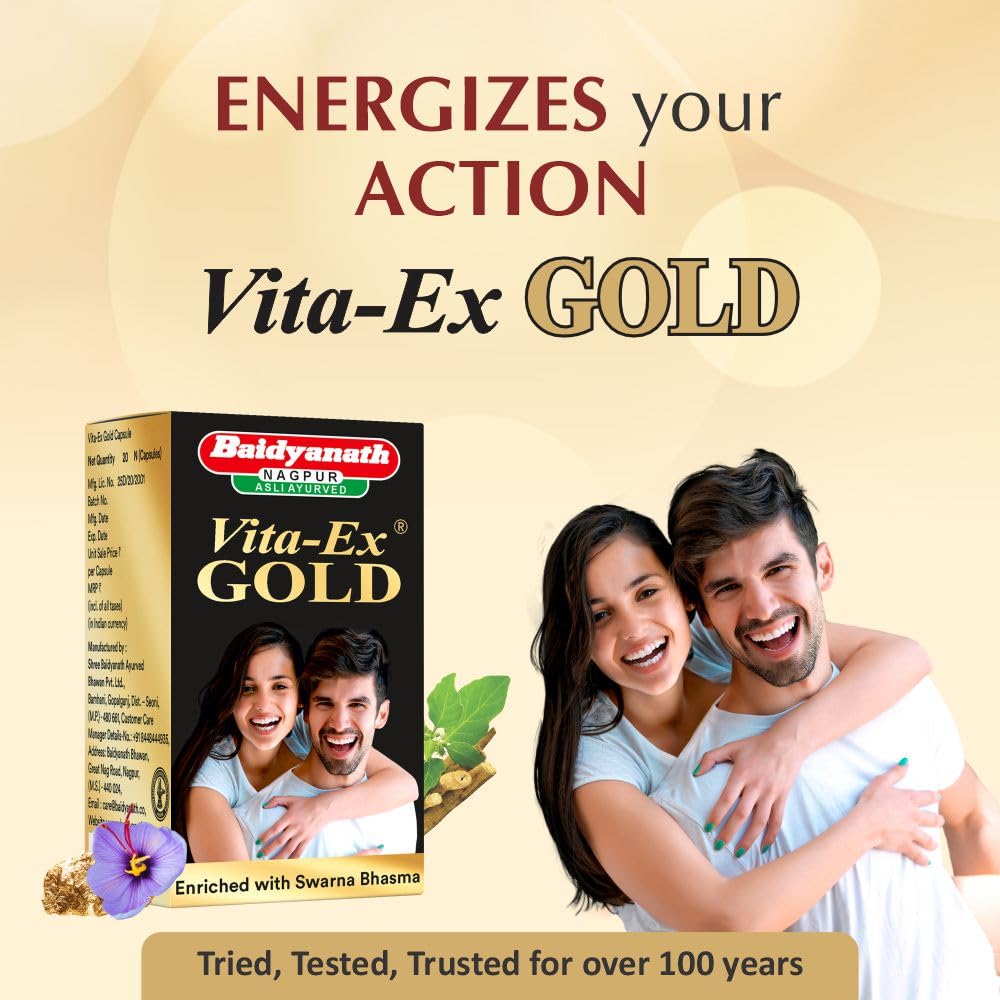 Baidyanath Vita Ex Gold Plus I Stamina Booster I 20 Capsules