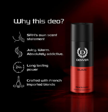 Denver Black Code Blaze Deodorant For Men -150 ML | Long Lasting Deodorant