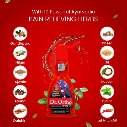 Dr.Ortho Ayurvedic Strong Oil 120Ml - For Joints Pain, Knee Pain, Neck Pain, Back Pain, Shoulder Pain