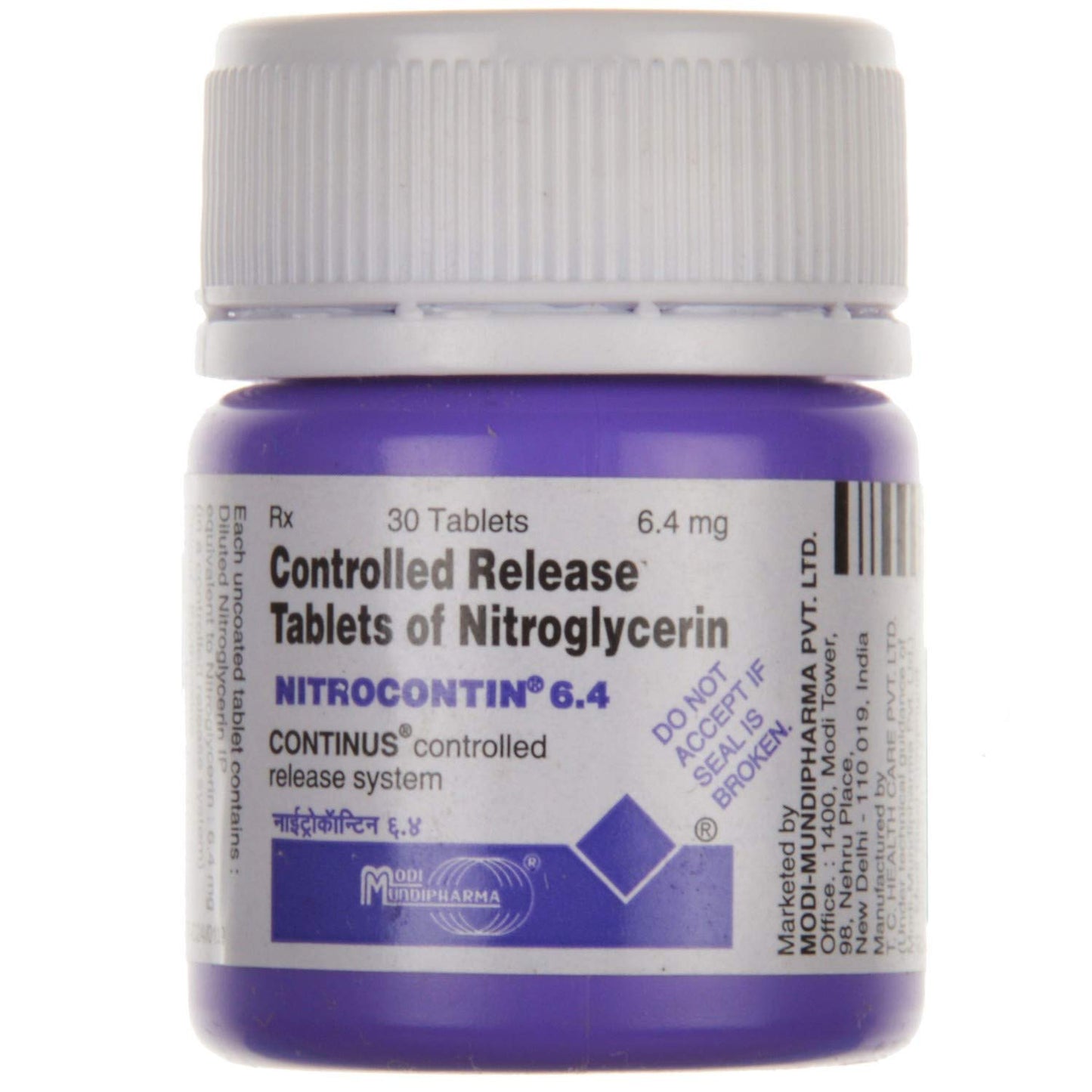 Nitrocontin 6.4 - Bottle of 25 Tablets