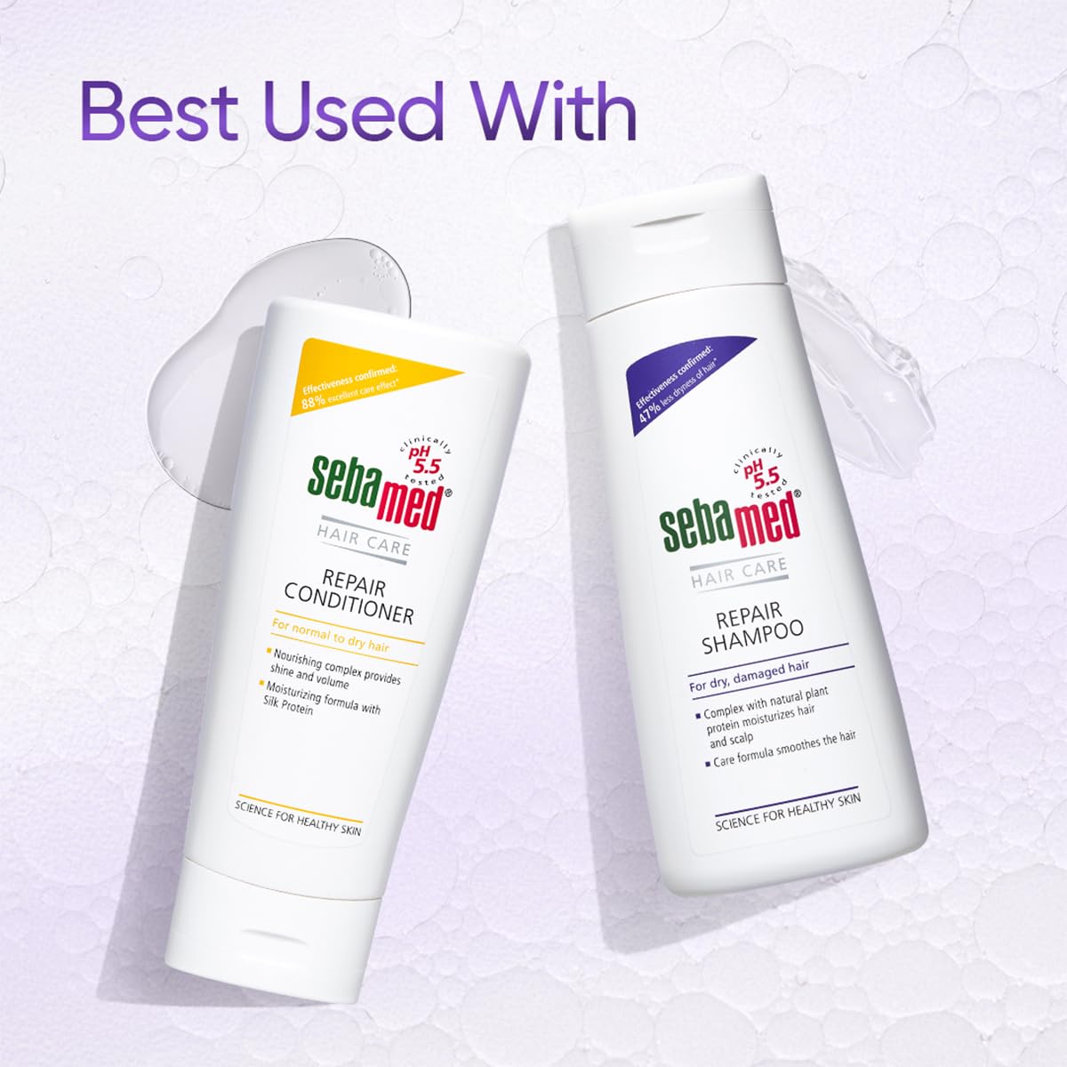 Sebamed Hair Repair Shampoo | pH5.5 I 47% less hair-dryness confirmed  200ml