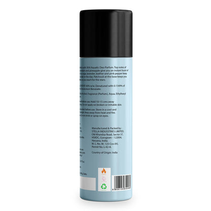 Bella Vita Luxury SKAI Aquatic Body Parfum 150ml | No Gas Deodorant for Men & Women | Deodorants Man | Long Lasting Fresh & Musky Fragrance with Bergamot, Pineapple & Lavender Notes