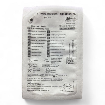 Portex Blue Line Ultra® Tracheostomy Tube Size 7.5mm (1count)