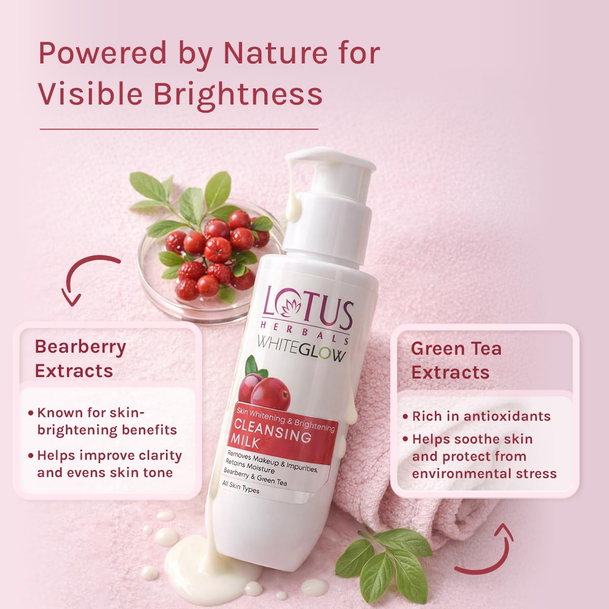 Lotus Whiteglow Cleansing Milk, 80ml
