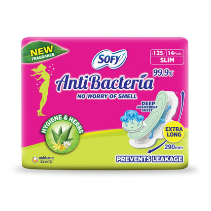 Sofy Anti Bacteria Extra Long Sanitary Pads, Pack of 14