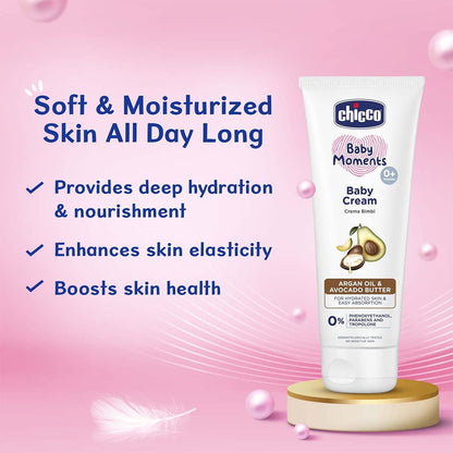 Click to see full view Chicco Baby Moments Baby Cream for Babies with Argan Oil & Avocado Butter , 100gm