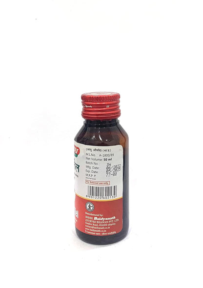 Baidyanath Asli Ayurved Jhansi Neem Tel (Neem Oil) 50Ml, Useful In Skin, Bacterial & Fungel Infection, 100% Ayurvedic, Pack of 1