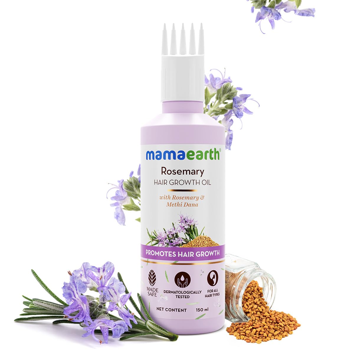Mamaearth Rosemary Hair Growth Oil with Rosemary & Methi Dana for Promoting Hair Growth - 100 ml | Controls Hair Fall | Strengthens Hair