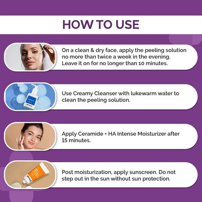 The Derma Co 15% AHA + 1% BHA Beginner Face Peeling Solution | For 10-Minute Weekly Exfoliation | 30 ml