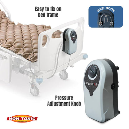 Anti-Decubitus Anti-Bedsore Bubble Air Mattress (216 CM X 84 CM) with Alternating Pressure Pump (7 Minute Cycle), Mattress Capacity of 100 Kgs