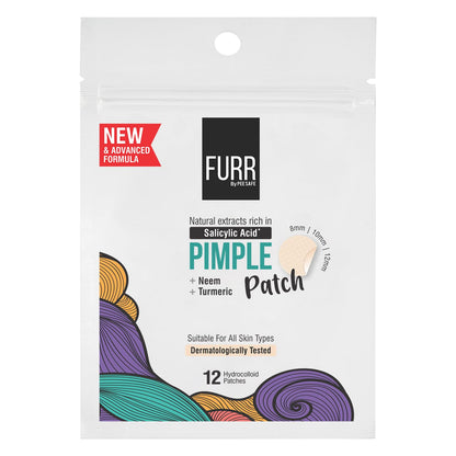 FURR by Pee Safe Acnes Patches For Pimples | 12 Hydrocolloid Acne Relief Patches