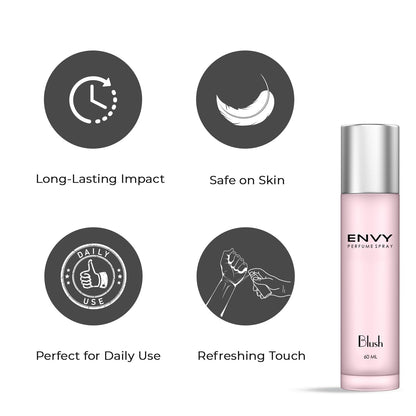 ENVY Blush Women Perfume - 60ML | Long Lasting Luxury Perfume for Women | Mild and Attractive Fragrance