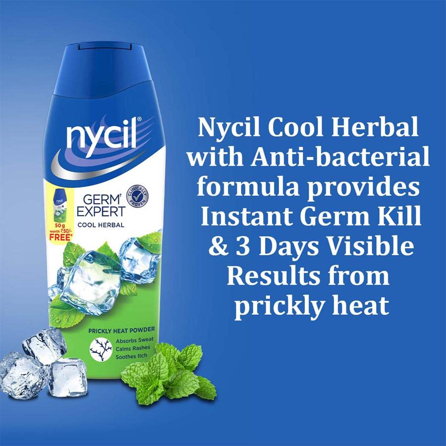 Nycil Germ Expert Prickly Heat Powder,Combo of 150gm, Assorted Fragrances (Cool Herbal)