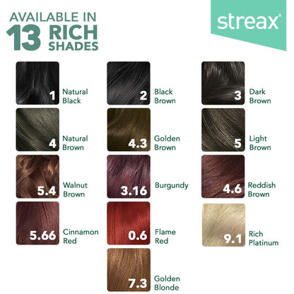 Streax Permanent Hair Colour, 100% Grey coverage, Infused with Argan and Walnut Oil, Long Lasting Cream Hair Colour for Women, Blonde hair Colour, 7.3 Golden Blonde, 120 ml, Pack of 1