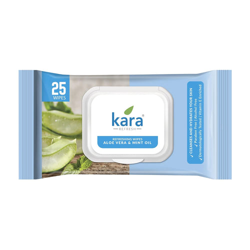 Kara Refreshing Facial Wipes Aloe Vera & Mint (10 Pieces)