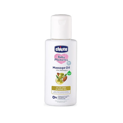 Chicco Baby Moments Massage Oil, New Advanced Non-sticky & Moisturizing Formula with Natural Ingredients to Prevent Dryness, Suitable for Baby’s Skin, Hair & Scalp, No Phenoxyethanol & Parabens (100ml)