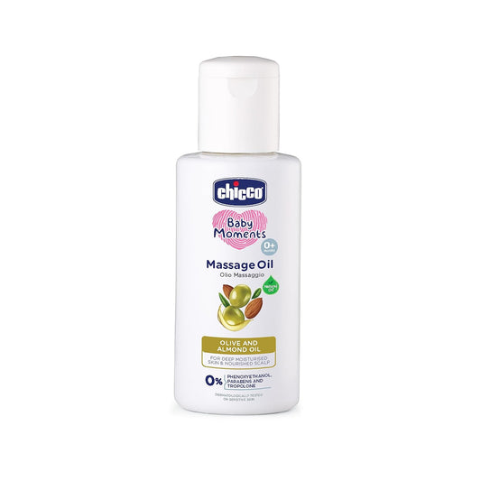 Chicco Baby Moments Massage Oil, New Advanced Non-sticky & Moisturizing Formula with Natural Ingredients to Prevent Dryness, Suitable for Baby’s Skin, Hair & Scalp, No Phenoxyethanol & Parabens (100ml)