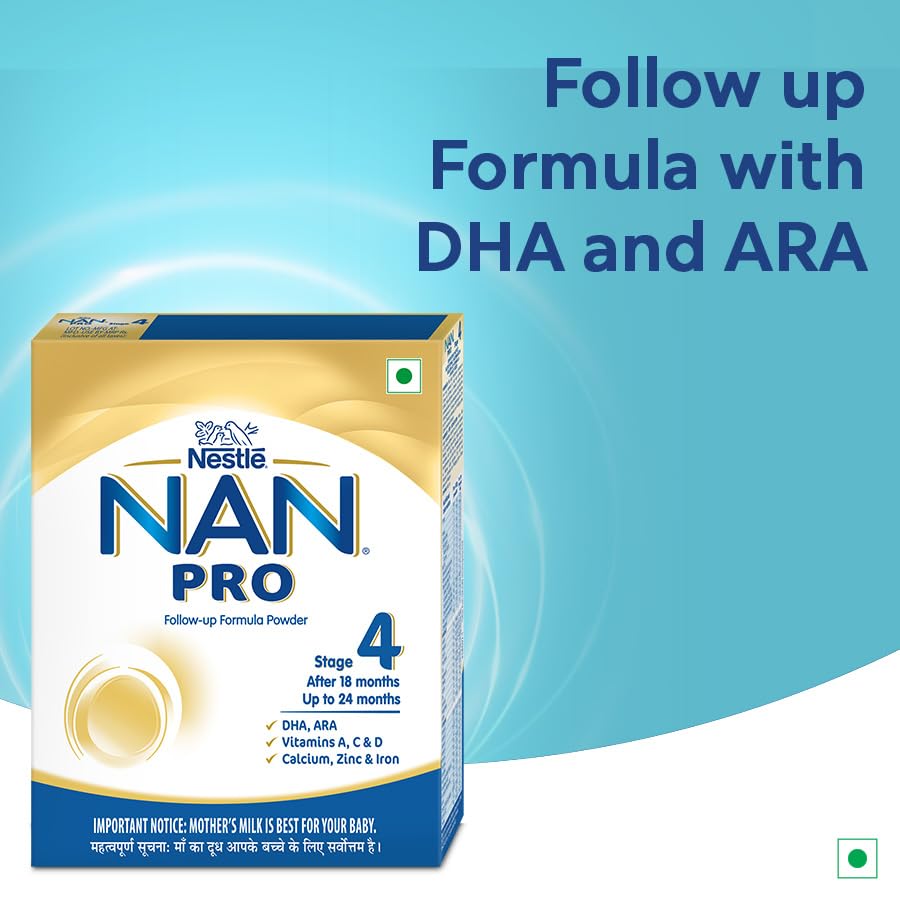Nestlé NAN PRO 4 Follow-Up Formula Powder After 18 months, Up to 24 months, Stage 4, 400g Pouch in Box