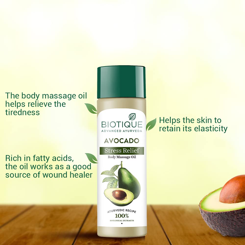 Biotique Cado Stress Relief Avocado Stress Relief Body Massage Oil 200ml