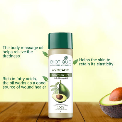 Biotique Cado Stress Relief Avocado Stress Relief Body Massage Oil 200ml