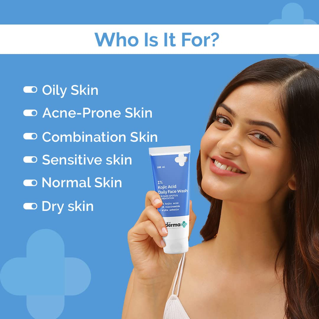 The Derma Co 1% Kojic Acid Face Wash | For All Skin Types | 100 ml