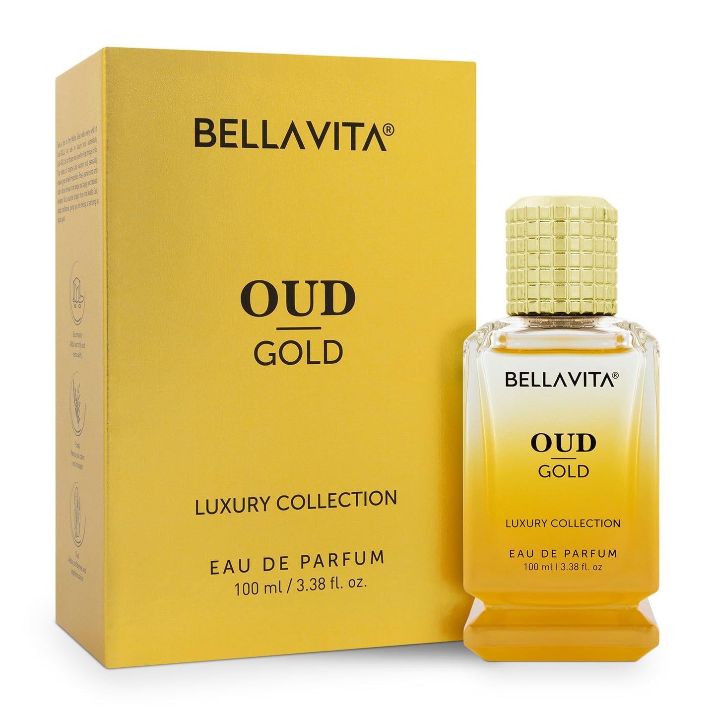 Bella Vita Luxury Oud Gold EDP 100ml Unisex Perfume for Men & Women | Caramel, Rose and Jasmine | Floral Long Lasting Fragrance for Man and Woman