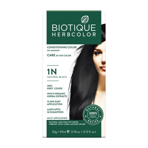 Biotique Herbcolor Conditioning Hair Colour l Ammonia Free Hair Color  Natural Black 1N