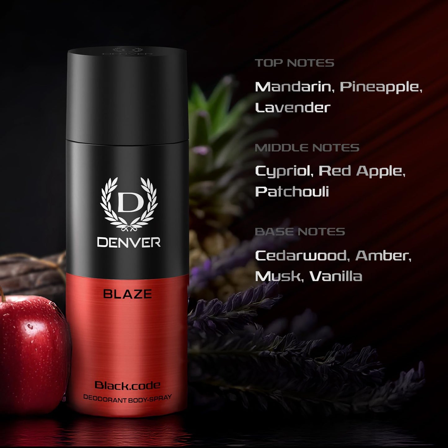 Denver Black Code Blaze Deodorant For Men -150 ML | Long Lasting Deodorant