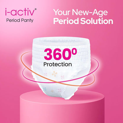 i activ Period Panty for Girls & Women | L-XL | 10's Pack | Disposable Period Panties for Women for Heavy Flow Periods