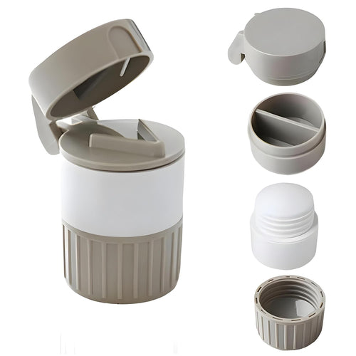 LETURE 4-in-1 Medicine Pill Cutter 1 Pc – Tablet Splitter, Medicine Grinder, Powder Crusher & Storage Box for All Pill Sizes