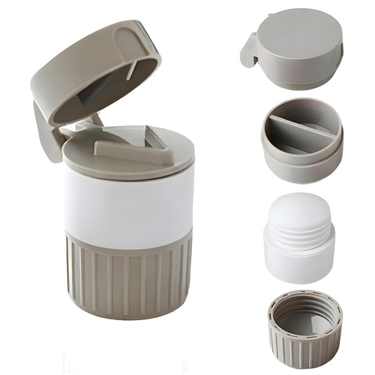 LETURE 4-in-1 Medicine Pill Cutter 1 Pc – Tablet Splitter, Medicine Grinder, Powder Crusher & Storage Box for All Pill Sizes