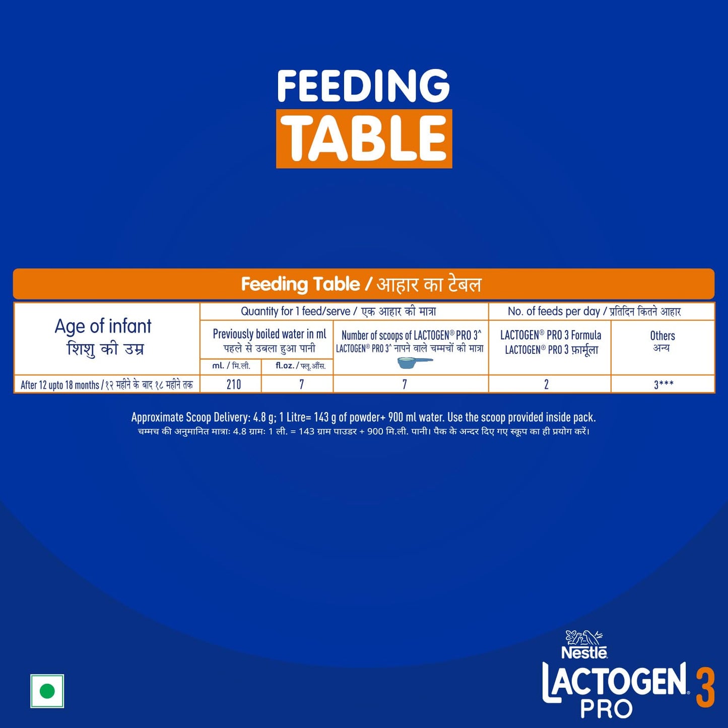 Lactogen Pro 3, Follow-Up Formula With Iron, Whey Protein And Vitamins, After 12 Months Up To 18 Months, Bag-In-Box Pack, 400g, Powder