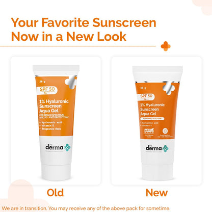 The Derma Co 1% Hyaluronic Sunscreen Aqua Gel SPF 50 PA++++ | 30 g