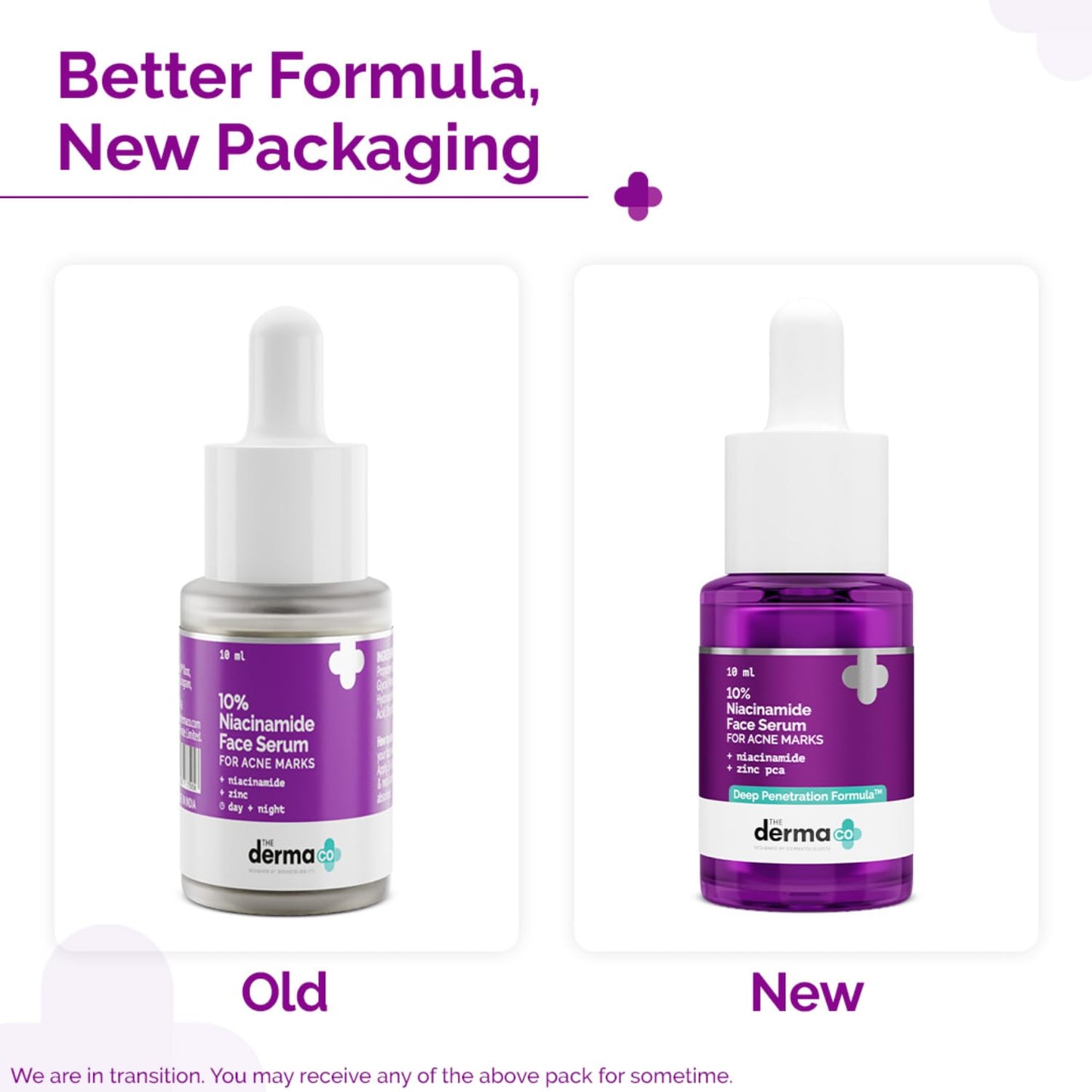 The Derma Co 10% Niacinamide Serum with 2% Zinc, Powered by Deep Penetration Formula™ | 10 ml