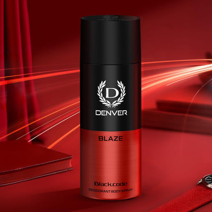 Denver Black Code Blaze Deodorant For Men -150 ML | Long Lasting Deodorant