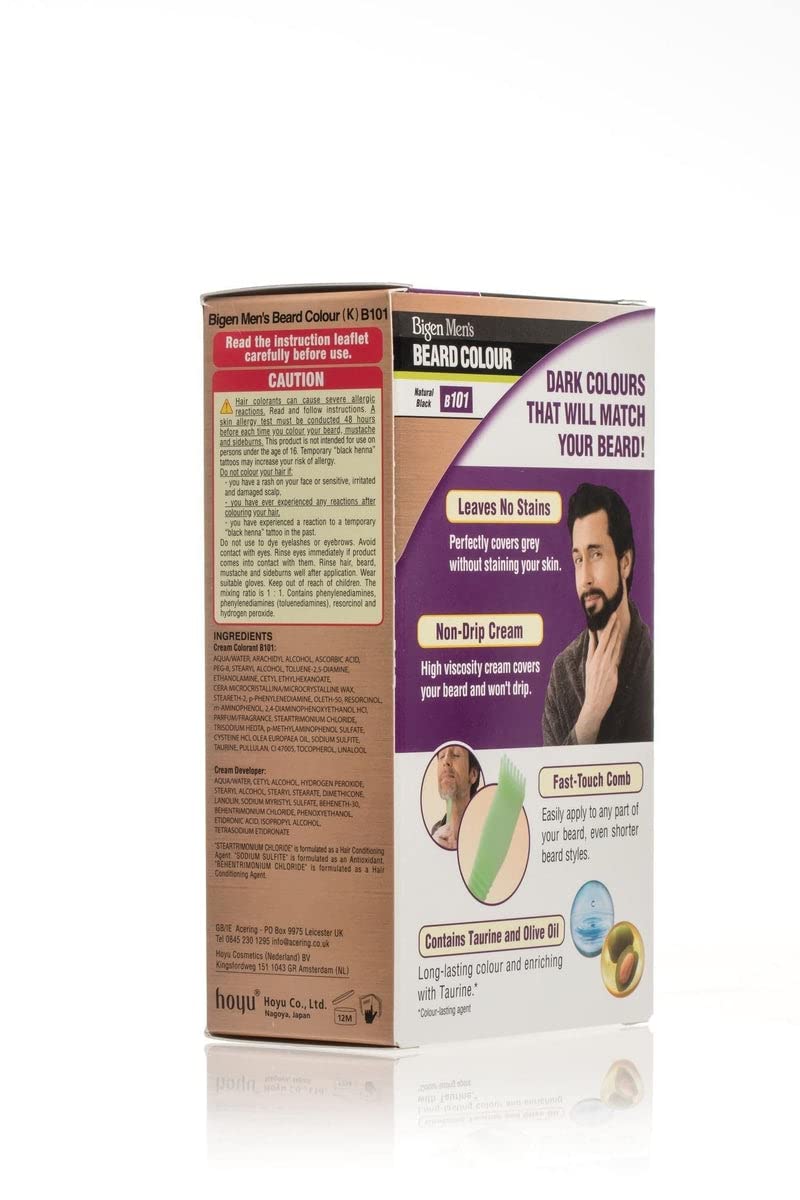 Bigen Mens Beard Colour Natural Black B101 40G