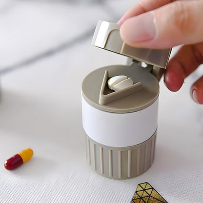 LETURE 4-in-1 Medicine Pill Cutter 1 Pc – Tablet Splitter, Medicine Grinder, Powder Crusher & Storage Box for All Pill Sizes