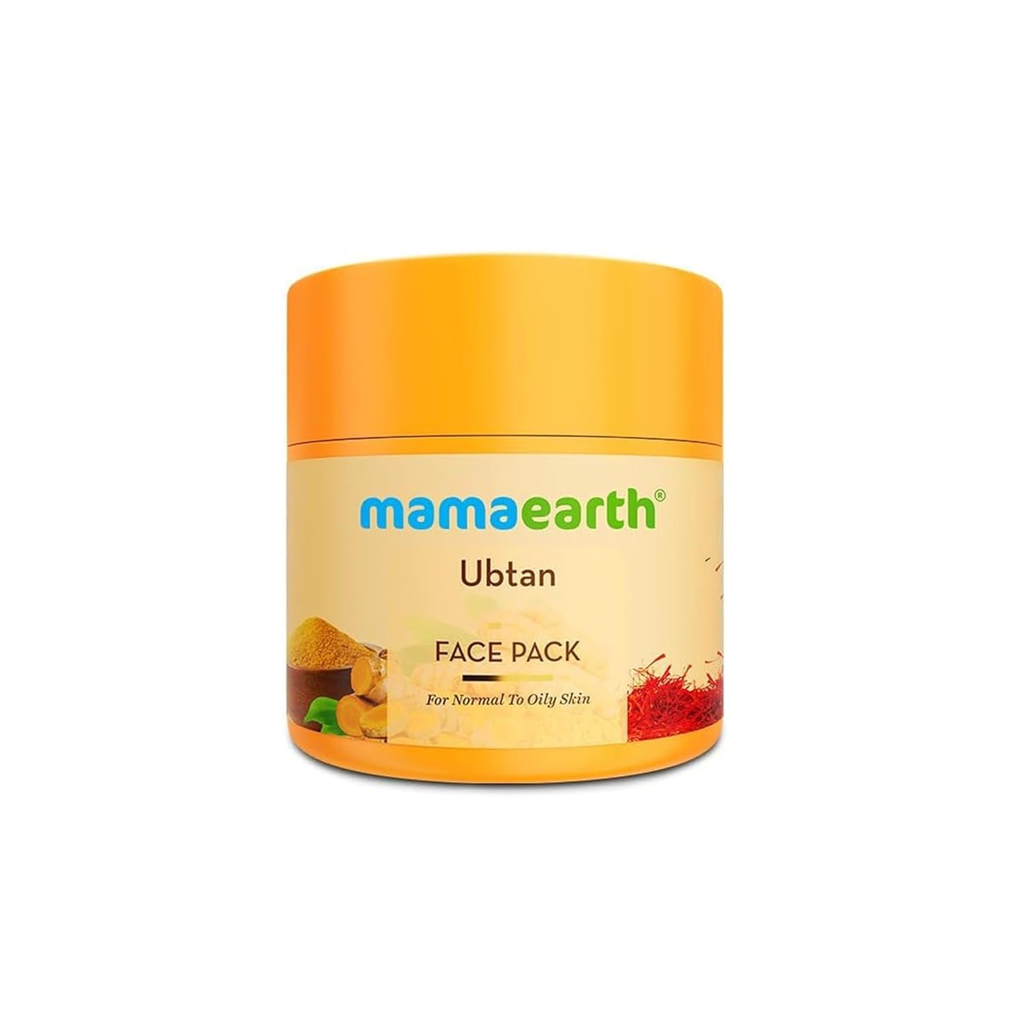 Mamaearth Ubtan Detan Face Pack with Turmeric & Saffron for Normal to Oily Skin - 100 g | Removes Tan & Revives Natural Glow | Crafted with Turmeric & Saffron