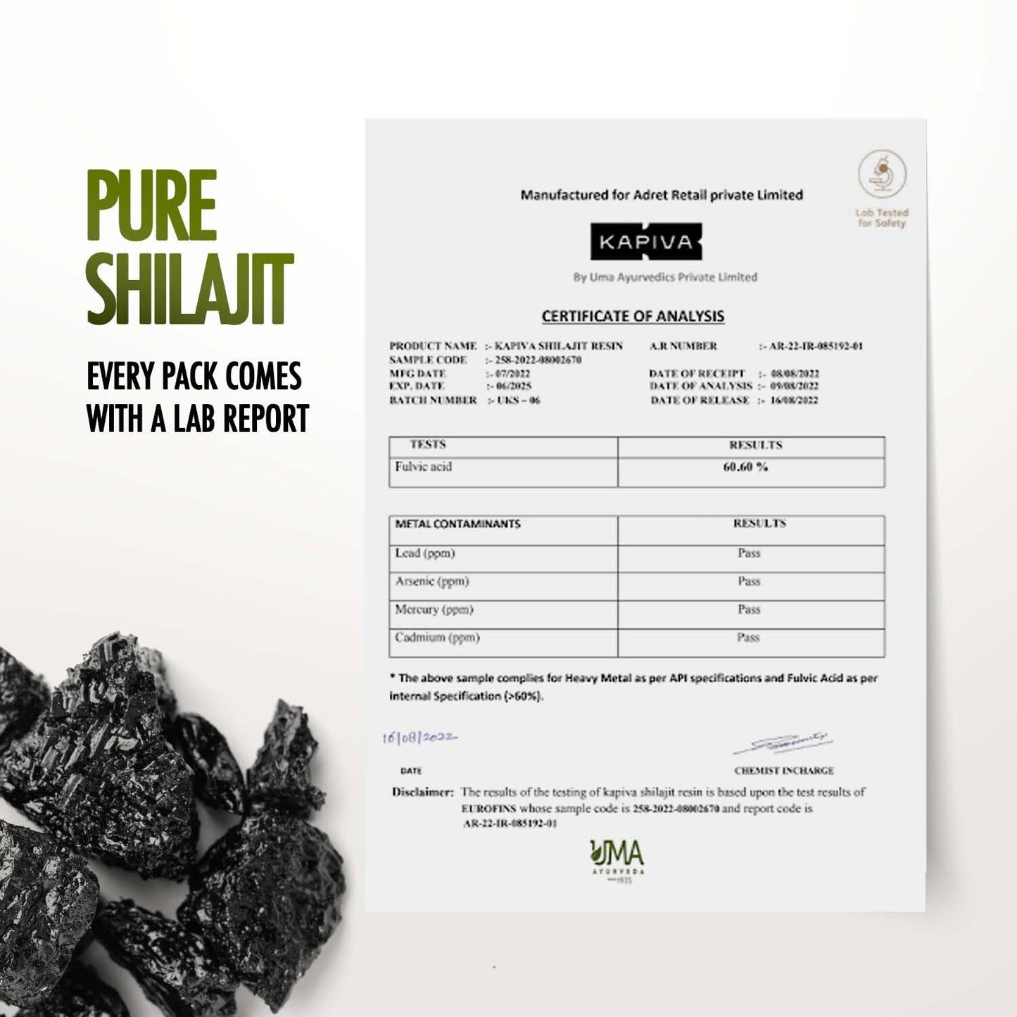 Kapiva Himalayan Shilajit/Shilajeet Resin 10g