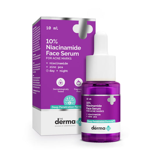 The Derma Co 10% Niacinamide Serum with 2% Zinc, Powered by Deep Penetration Formula™ | 10 ml
