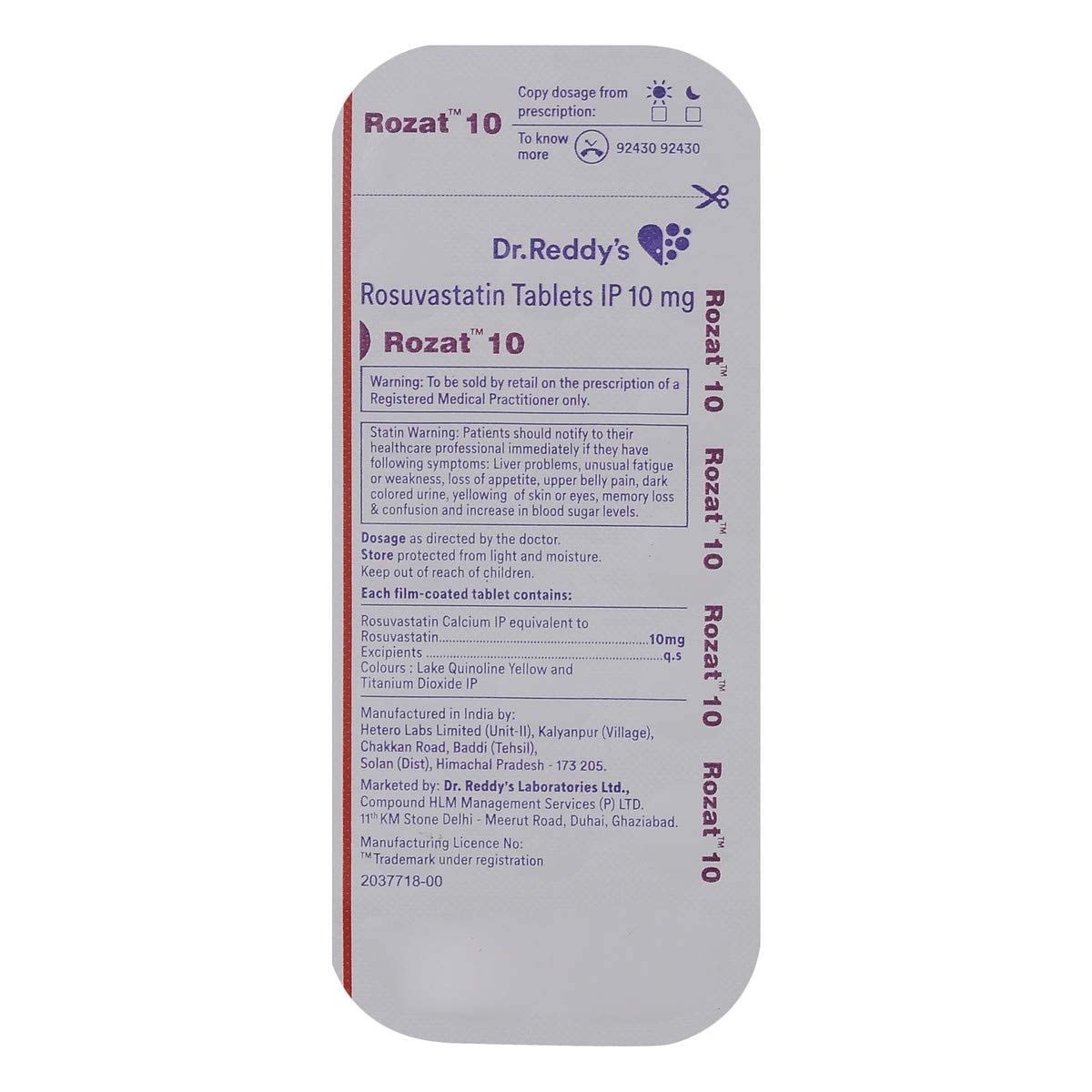 Rozat 10Mg - Strip of 15 Tablets