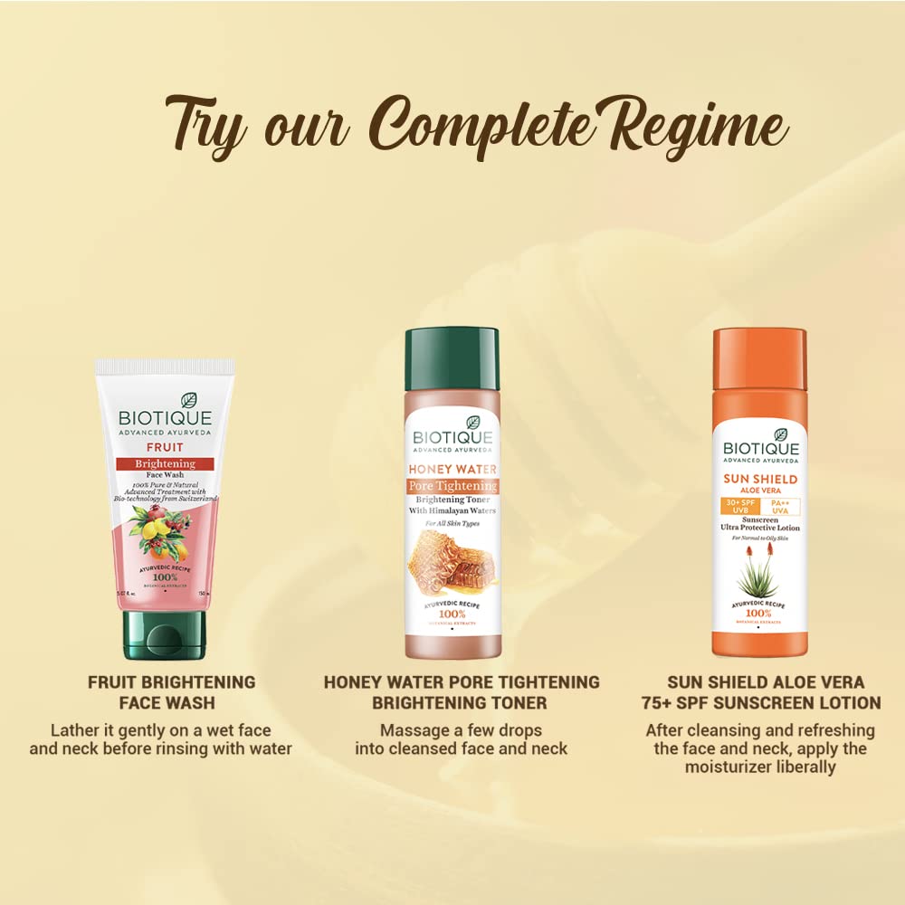 Biotique Honey Water Pore Tightening Brightening Toner with Himalayan Waters