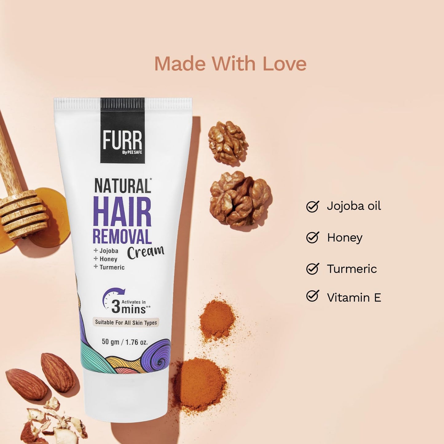 FURR By Pee Safe Natural Hair Removal Cream 50gm