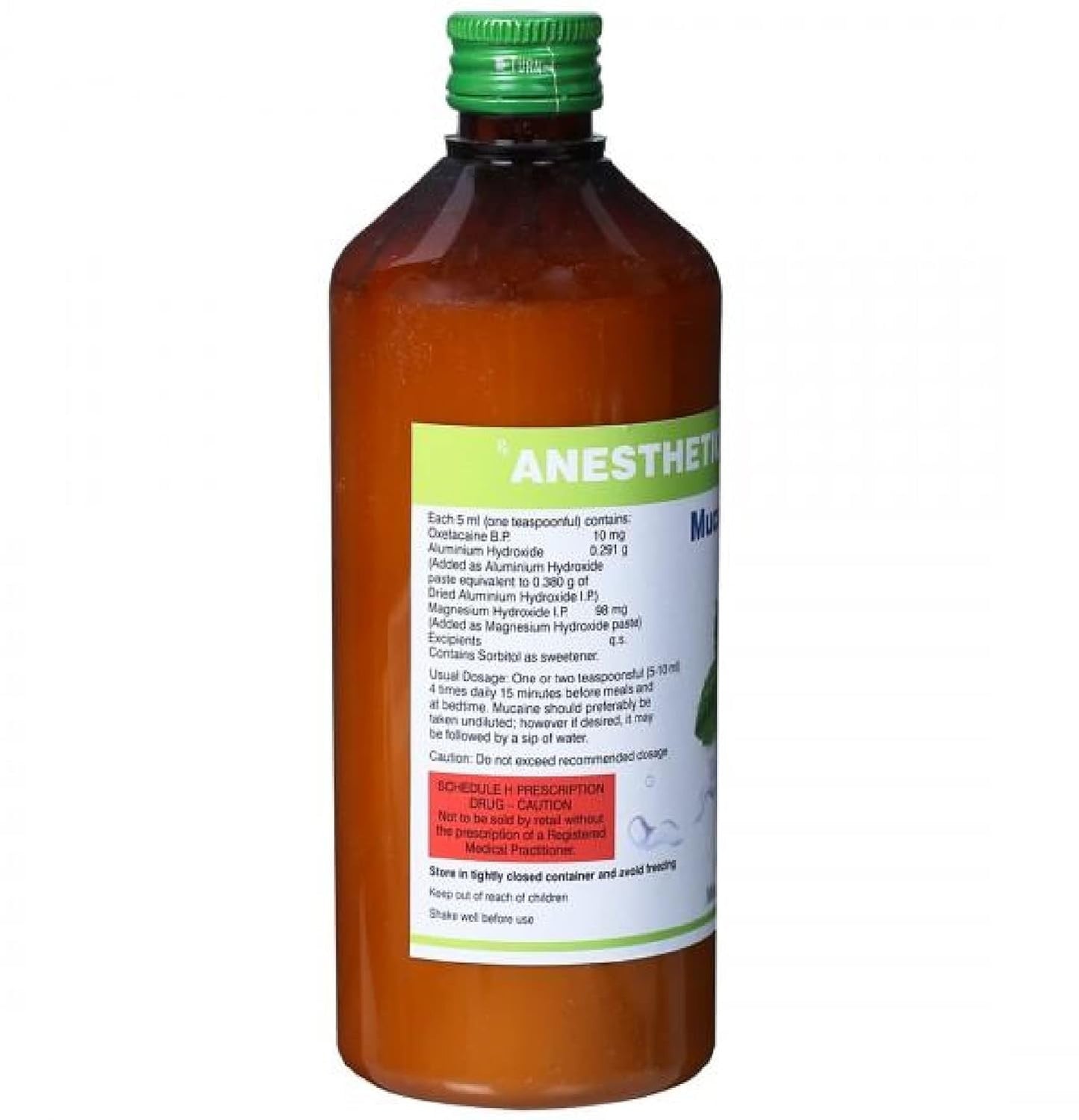 Mucaine Mint Sugar Free - Bottle of 400 ml Solution