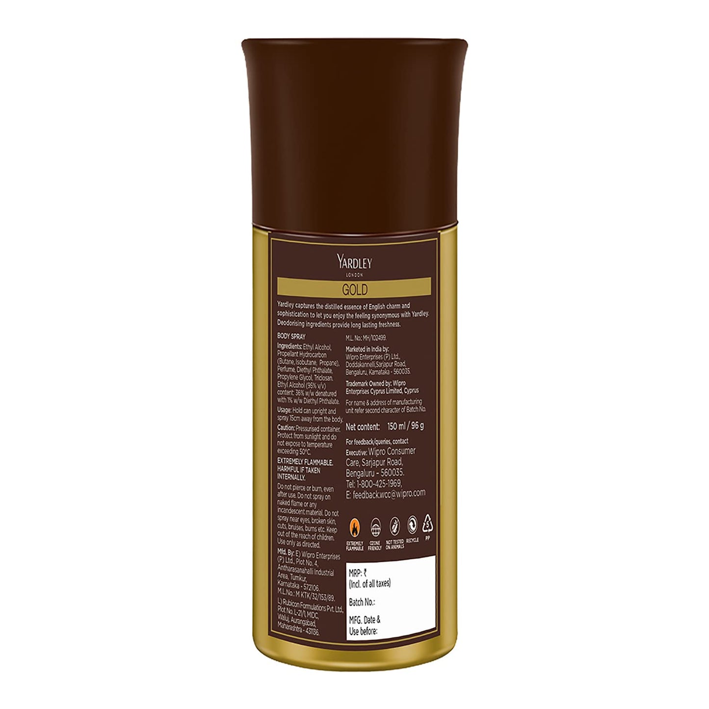 Yardley London Gentleman Gold Body Spray for Men (150ml)