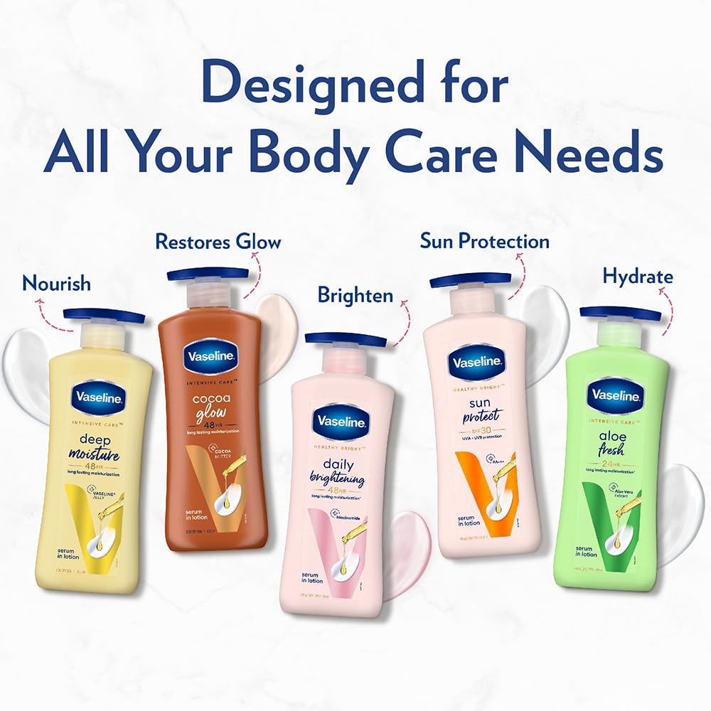 Vaseline Aloe Fresh Body Lotion,24 HR Long Lasting Moisturisation with Aloe Vera extract and Menthol 90ml