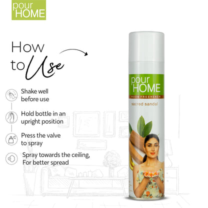 POUR HOME Sacred Sandal Room Air Freshener Spray - 220ML