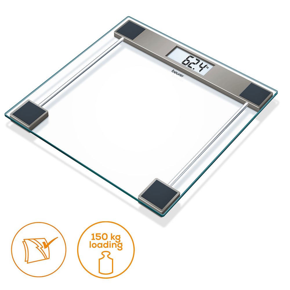 Beurer GS 11 Glass Bathroom Weight Scale I Quick Start Technology I With Transparent LCD Digital Display  (1Count)