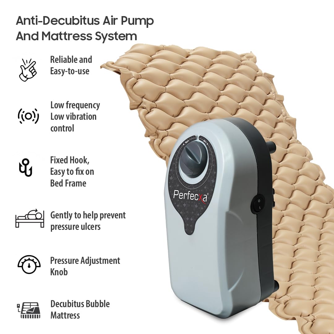 Anti-Decubitus Anti-Bedsore Bubble Air Mattress (216 CM X 84 CM) with Alternating Pressure Pump (7 Minute Cycle), Mattress Capacity of 100 Kgs